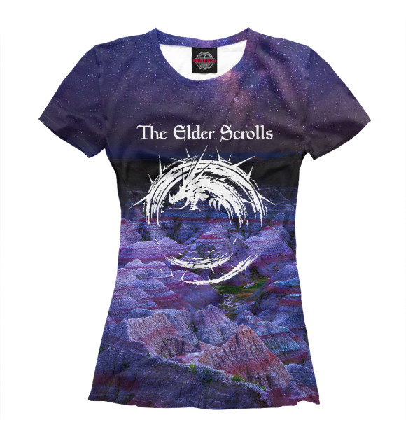 Женская футболка с изображением The Elder Scrolls цвета Белый