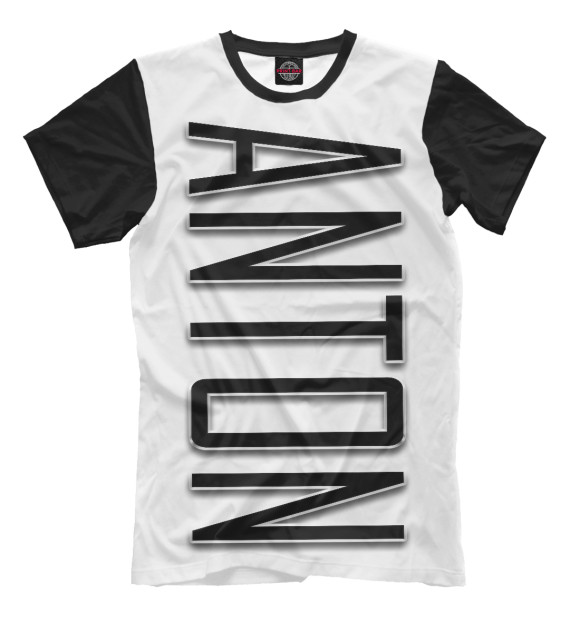 Мужская футболка с изображением Anton-black цвета Молочно-белый