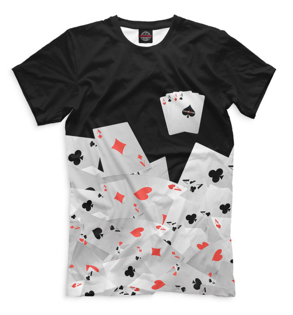 Мужская футболка с изображением Покер цвета Черный