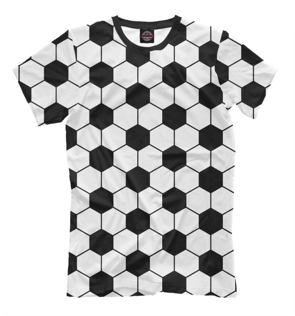 Мужская футболка с изображением Футбол цвета Молочно-белый