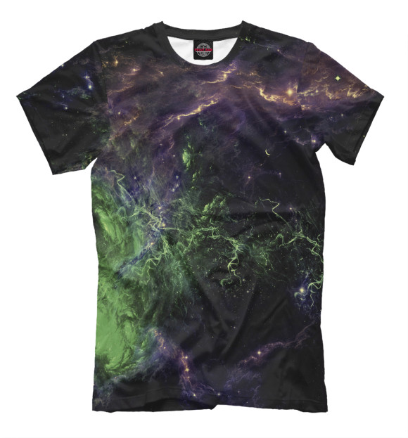 Мужская футболка с изображением Космос цвета Черный
