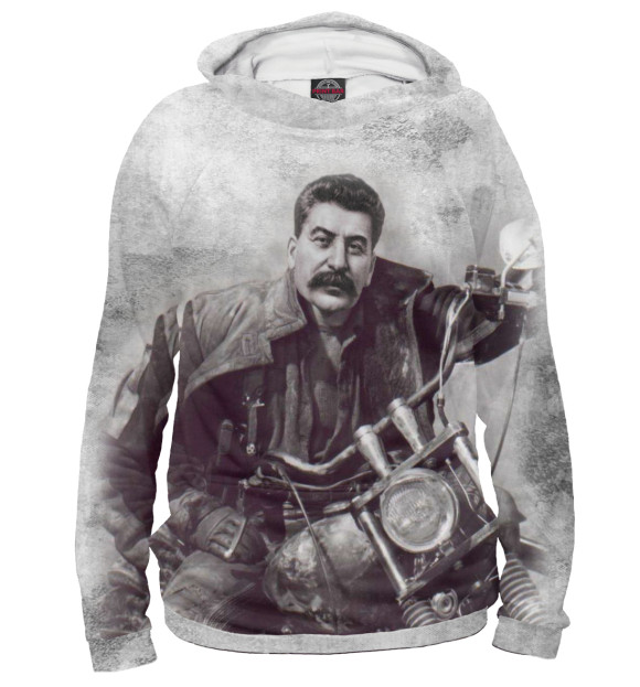 Женское худи с изображением Cool Stalin цвета Белый