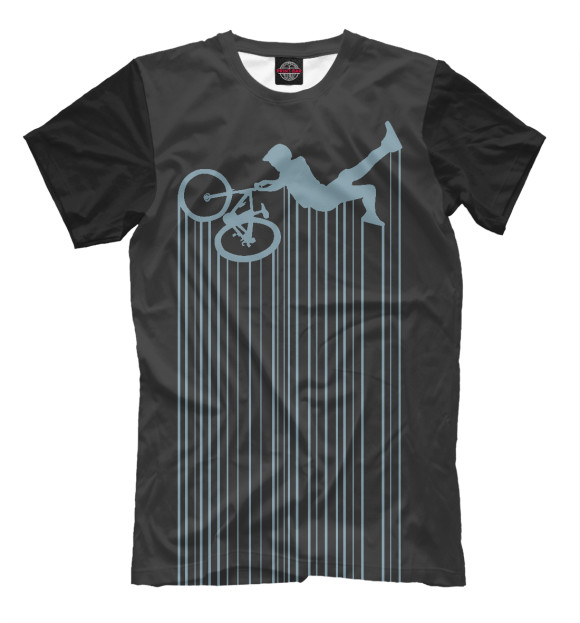Мужская футболка с изображением MTB Lines цвета Черный