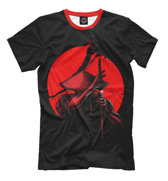 Мужская футболка с изображением Сила самурая цвета Черный