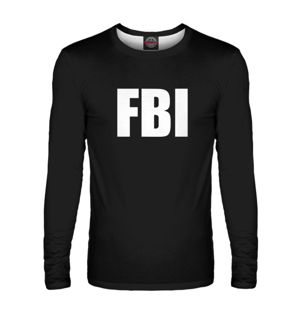 Мужской лонгслив с изображением FBI цвета Белый