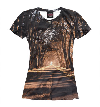 Женская футболка Туннель из деревьев