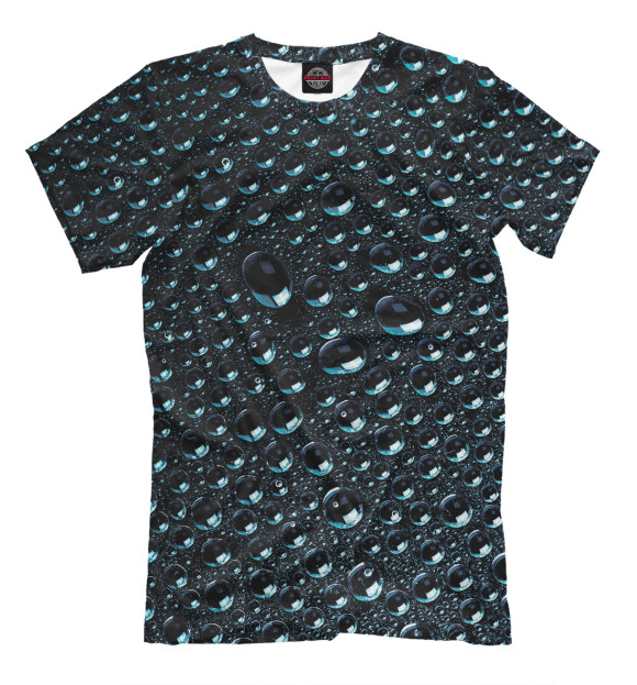 Мужская футболка с изображением Капли воды цвета Черный