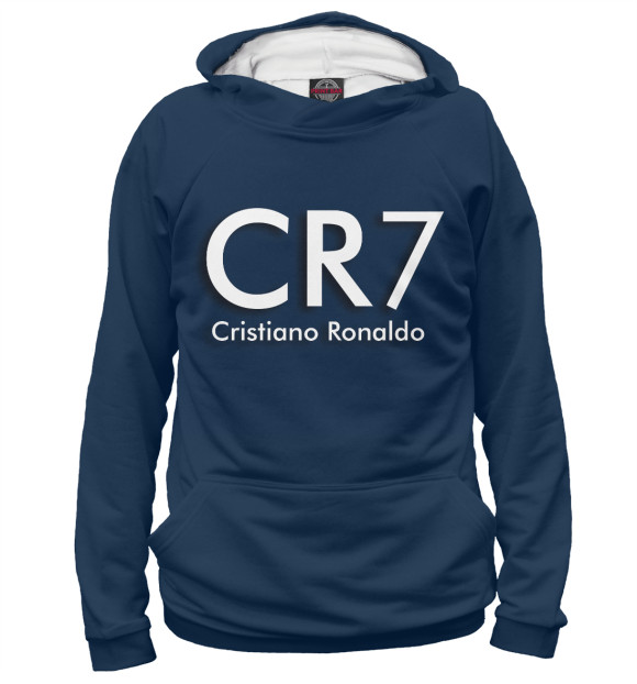 Мужское худи с изображением Cristiano Ronaldo CR7 цвета Белый