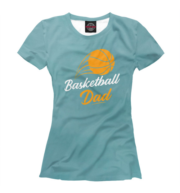 Женская футболка с изображением Mens Fathers Day Basketball цвета Белый