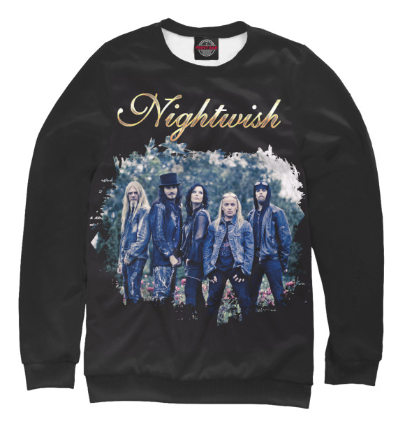 Мужской свитшот с изображением Nightwish цвета Белый