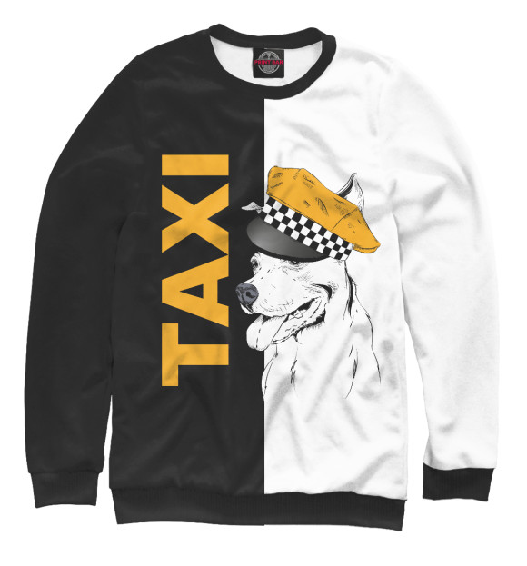 Мужской свитшот с изображением Таксист цвета Белый