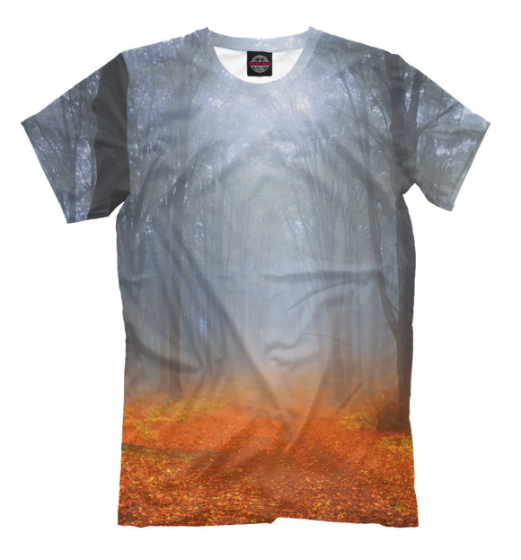 Мужская футболка с изображением Осень цвета Серый