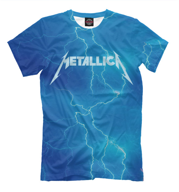 Мужская футболка с изображением Metallica цвета Грязно-голубой