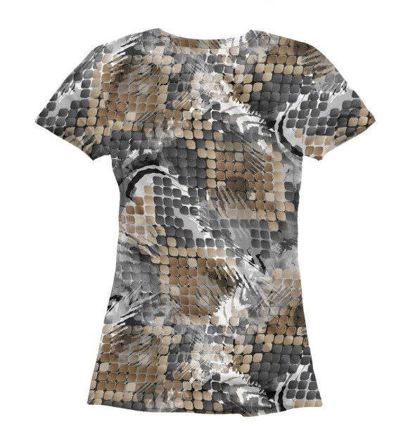 Женская футболка с изображением Змеиная шкура цвета Белый
