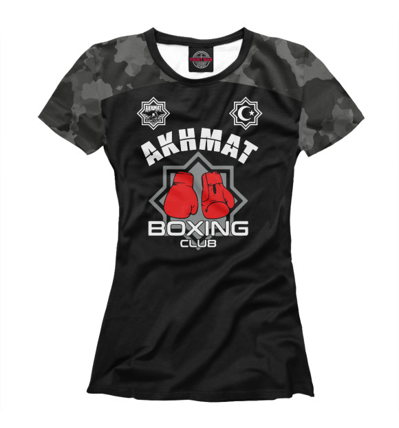 Женская футболка с изображением Akhmat boxing цвета Белый
