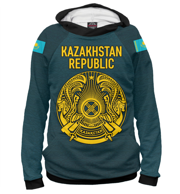 Худи для мальчика с изображением Kazakhstan Republic цвета Белый
