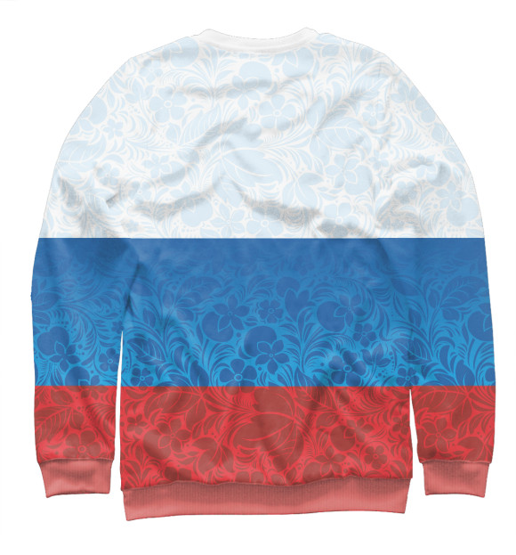 Мужской свитшот с изображением Россия хохлома цвета Белый