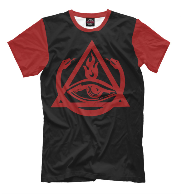 Мужская футболка с изображением Triad symbol цвета Черный