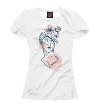 Женская футболка Скульптура с цветами
