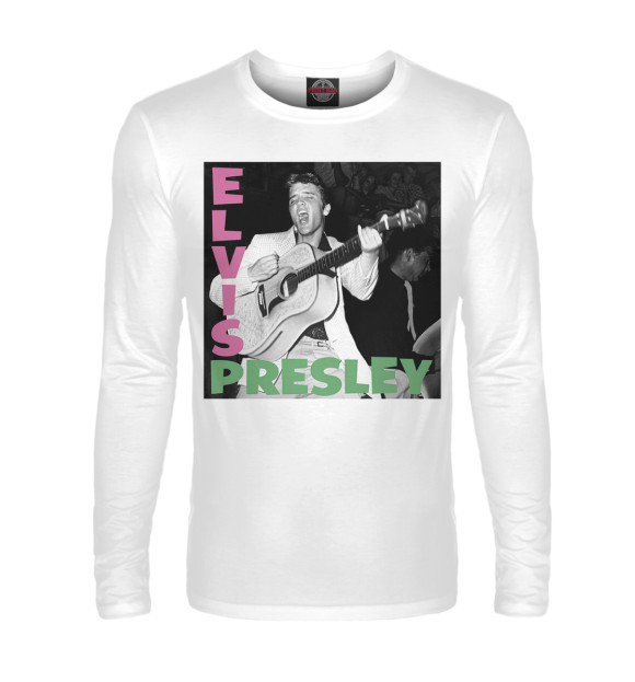 Мужской лонгслив с изображением Elvis Presley - Элвис Пресли цвета Белый