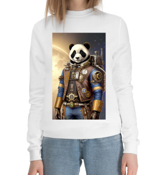 Женский хлопковый свитшот Панда космонавт - стимпанк
