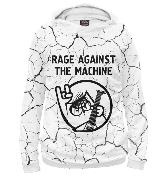 Женское худи с изображением Rage Against The Machine / Кот цвета Белый