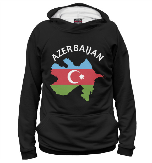 Худи для мальчика с изображением Азербайджан цвета Белый