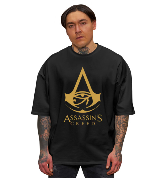 Мужская футболка оверсайз с изображением Assassin's Creed цвета Черный