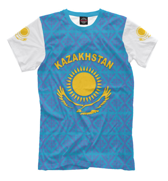Футболка для мальчиков с изображением Казахстан цвета Белый