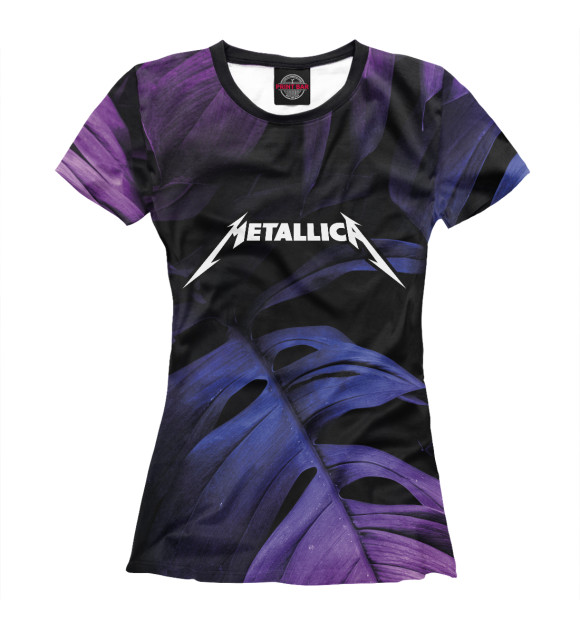 Женская футболка с изображением Metallica Neon Monstera цвета Белый