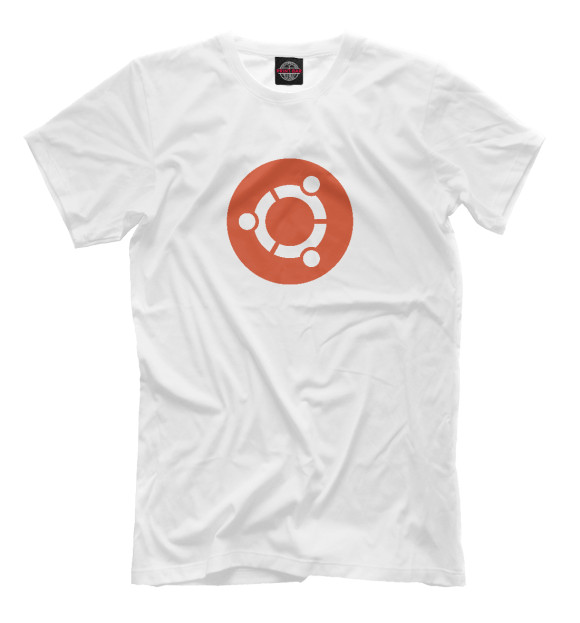 Мужская футболка с изображением Ubuntu Logo цвета Белый