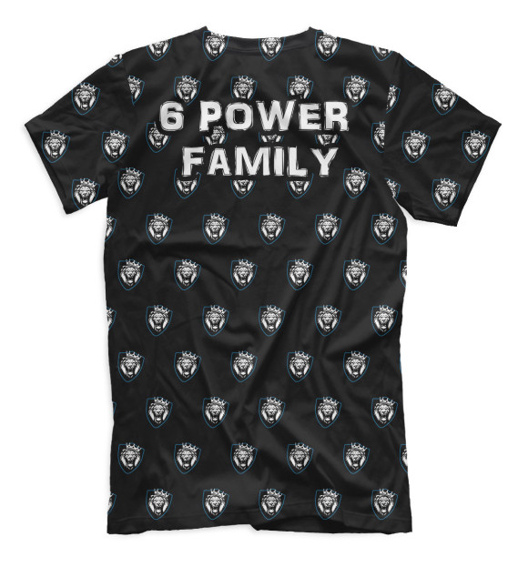 Мужская футболка с изображением 6 power family цвета Белый