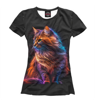 Женская футболка Огненно-пушистый кот