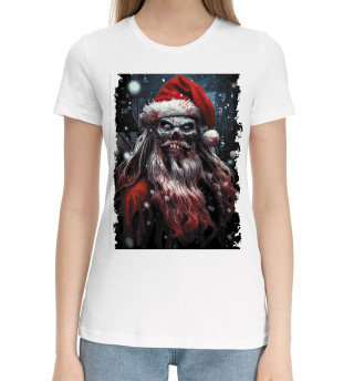 Женская хлопковая футболка Ужасный Дед Мороз