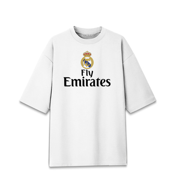 Мужская футболка оверсайз с изображением Форма Реал Мадрид цвета Белый