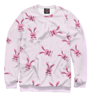 Мужской свитшот Кролики розовые