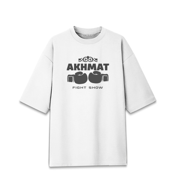 Женская футболка оверсайз с изображением Akhmat Fight Club цвета Белый