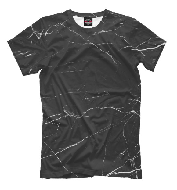 Мужская футболка с изображением Черный мрамор цвета Белый