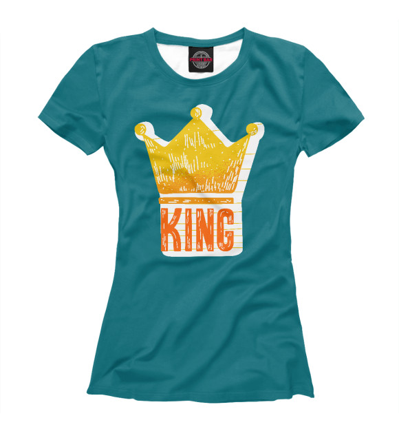 Женская футболка с изображением True King цвета Белый