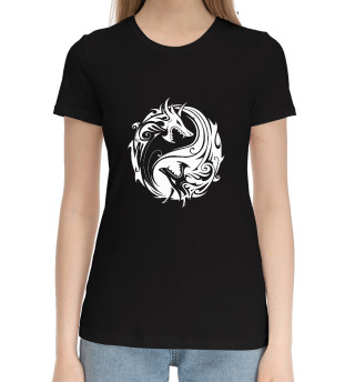 Женская хлопковая футболка Драконы