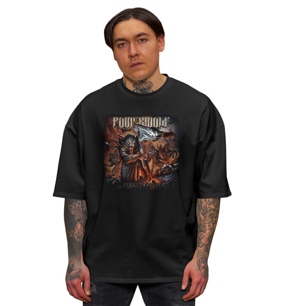 Мужская футболка оверсайз с изображением Powerwolf цвета Черный