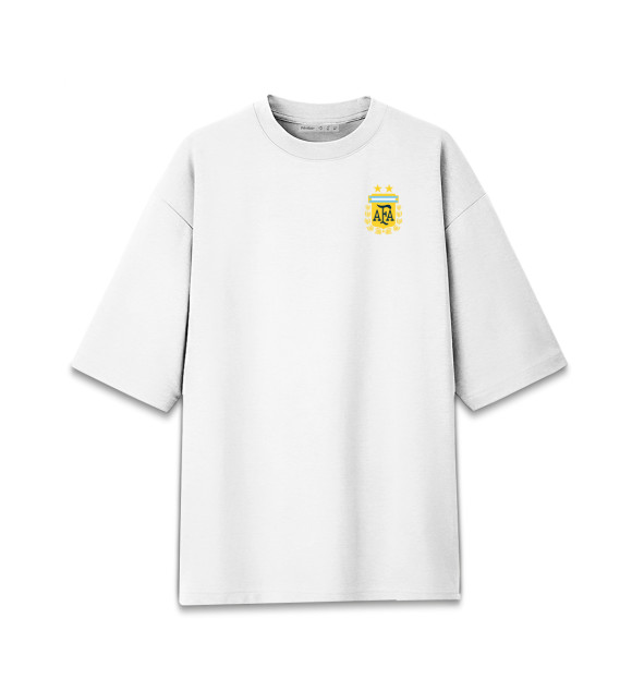Мужская футболка оверсайз с изображением Сборная Аргентины цвета Белый