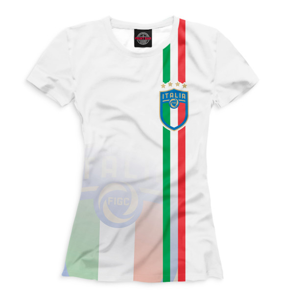 Футболка для девочек с изображением Сборная Италии цвета Белый
