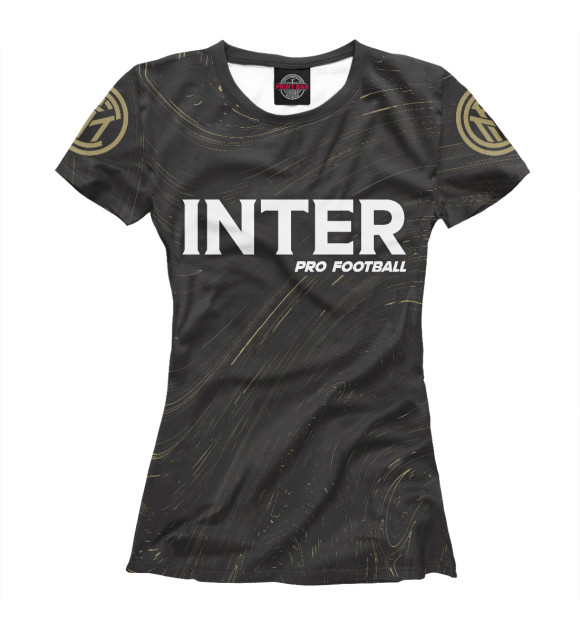 Женская футболка с изображением Inter | Pro Football + Разводы цвета Белый