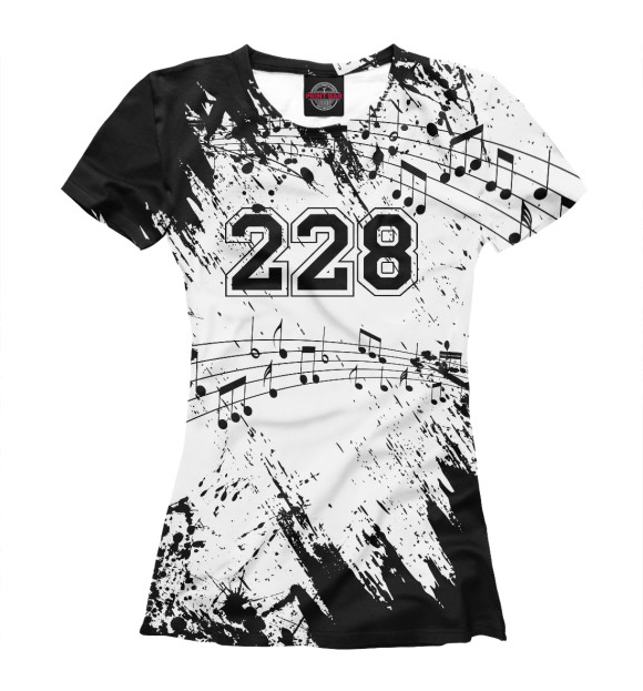 Женская футболка с изображением 228 цвета Белый