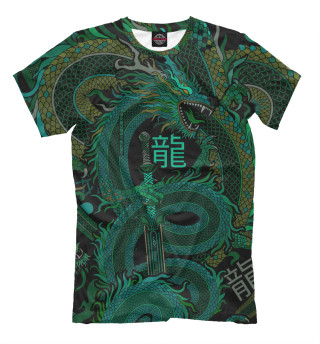 Мужская футболка Зеленый дракон