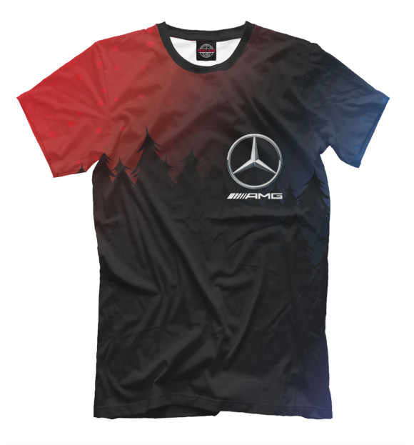 Мужская футболка с изображением Mercedes - Snow цвета Белый