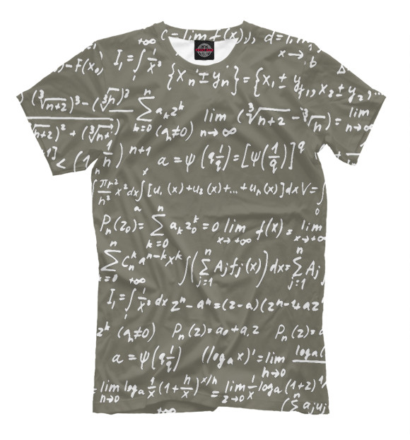 Мужская футболка с изображением Надписи формулы цвета Белый