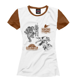 Женская футболка Охота и рыбалка