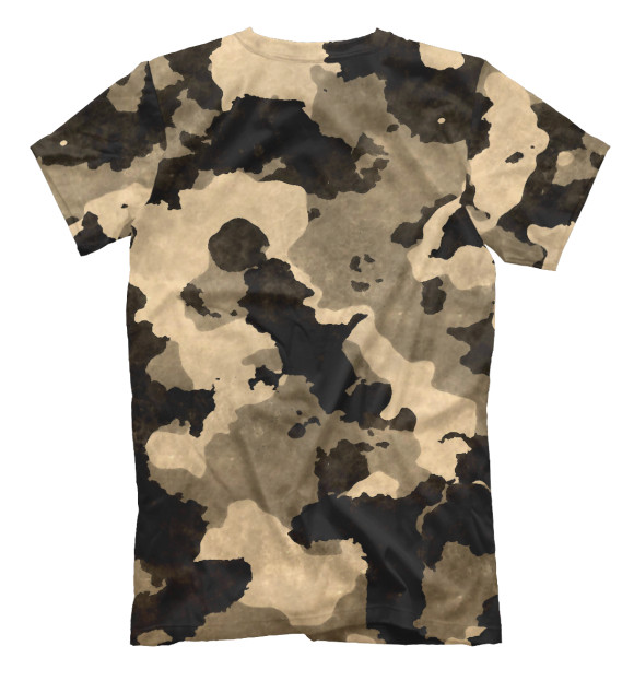 Мужская футболка с изображением Поле армейский цвета Белый